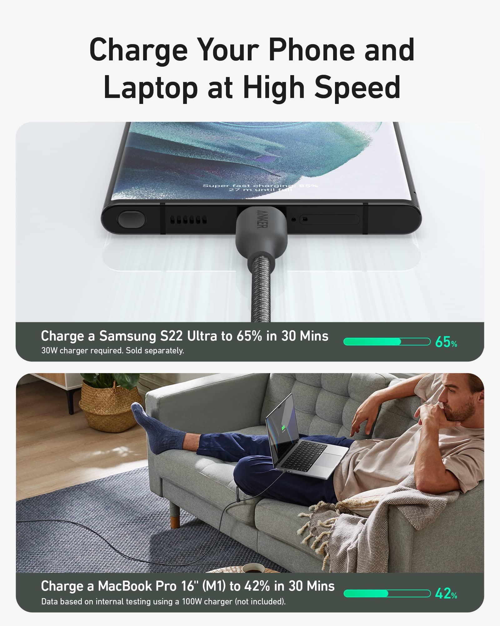 Anker 543 USB-C to USB-C Cable (240W, 10 ft)